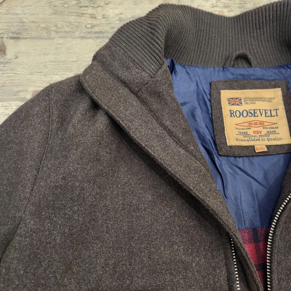 VINTAGE ROOSEVELT WOOL Zip Bomber Jacket, Men's XL - Picture 3 of 4